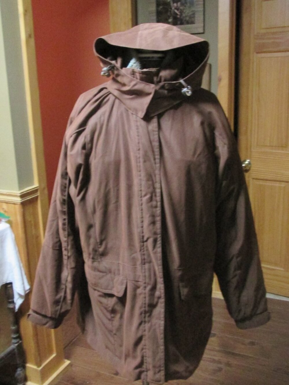 Cabelas brown Parka 3-1 coat ladies lg plush aztec zip out fleece water resistan